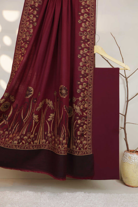 3Piece -Karandi with Pashmina Shawl KPP440