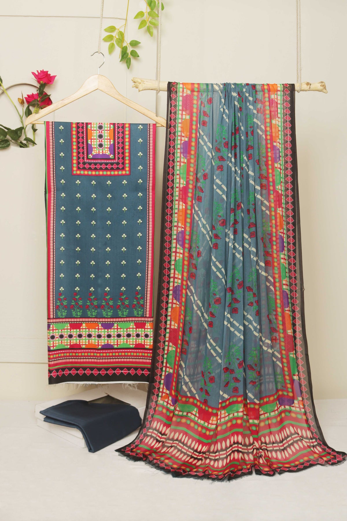 3Piece -Viscous Printed Suit SA19005
