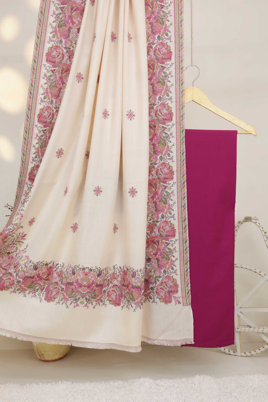 3Piece -Karandi with Pashmina Shawl KPP444