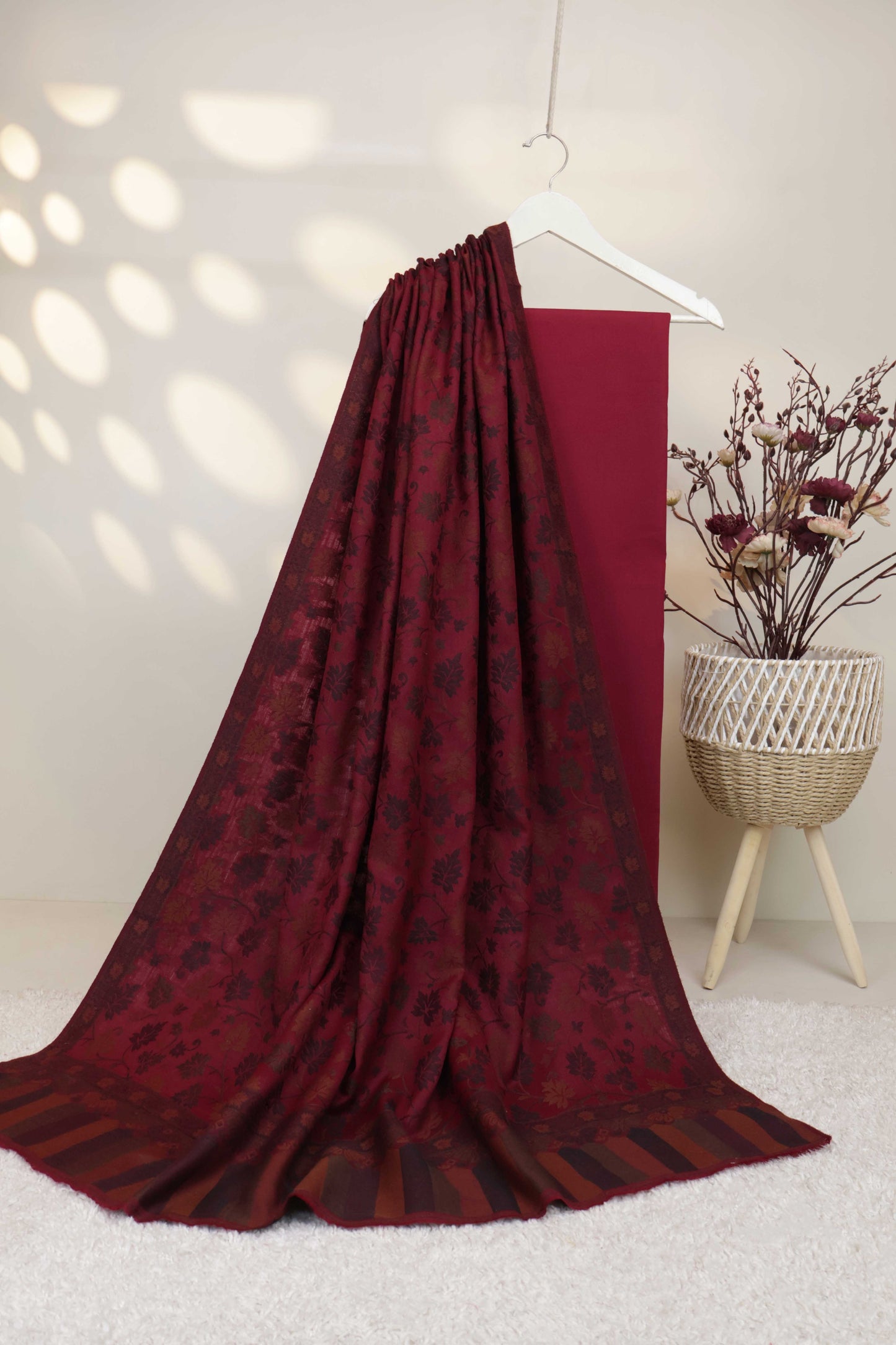 3Piece -Karandi with Pashmina Shawl KPP445