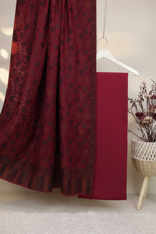 3Piece -Karandi with Pashmina Shawl KPP445