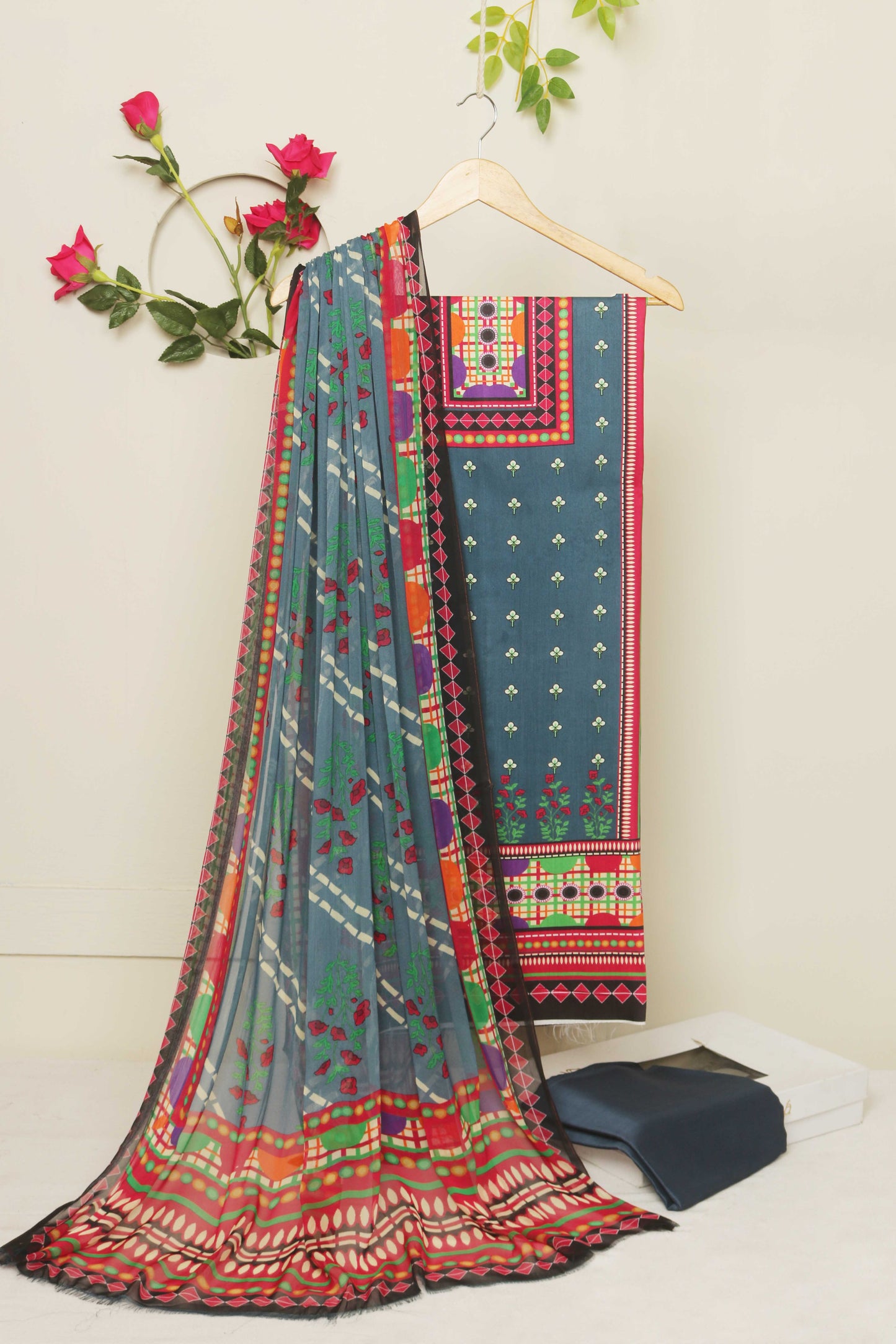 3Piece -Viscous Printed Suit VC04