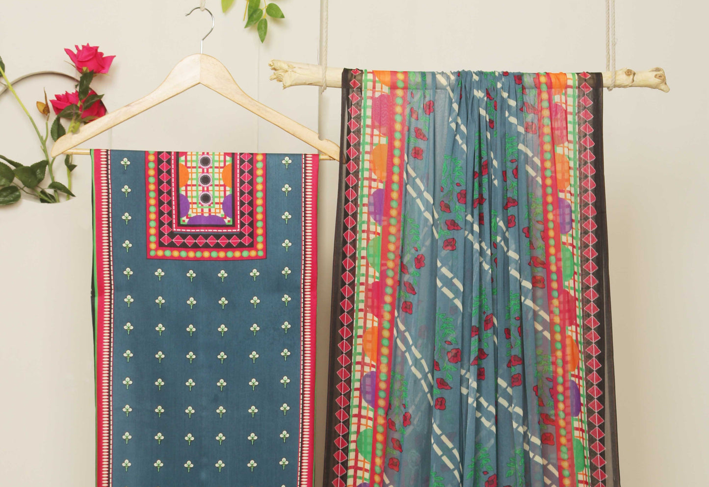 3Piece -Viscous Printed Suit VC04