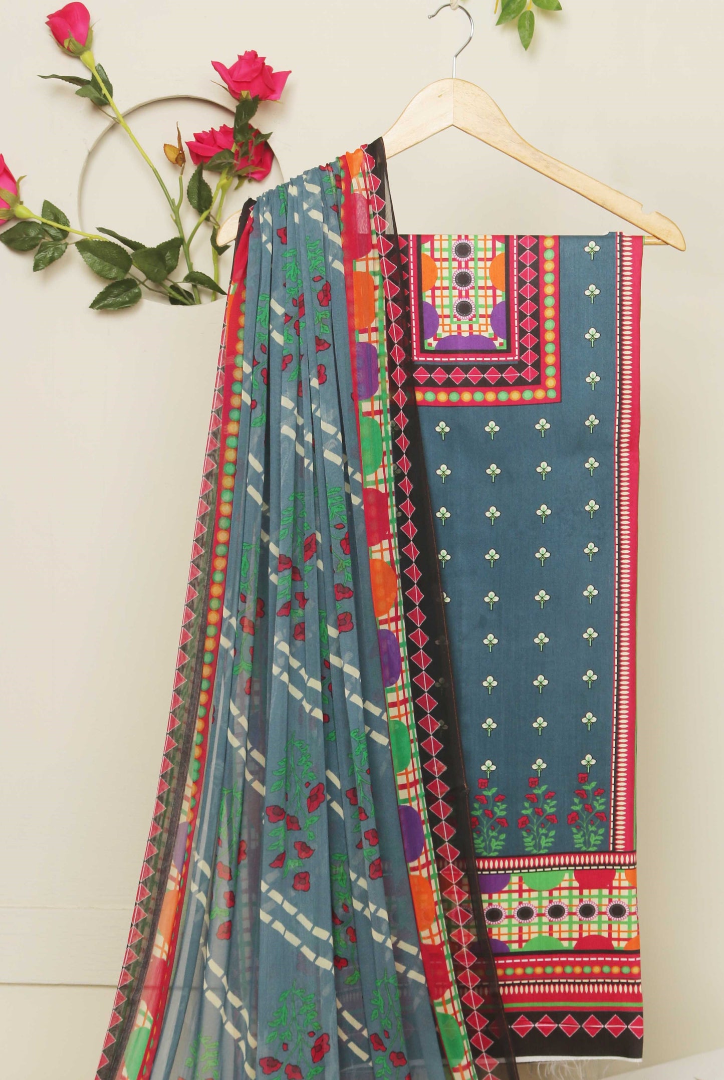 3Piece -Viscous Printed Suit VC04