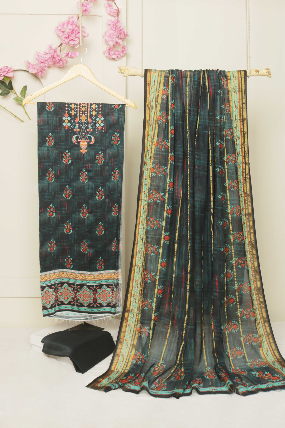 3Piece -Viscous Printed Suit SA25005
