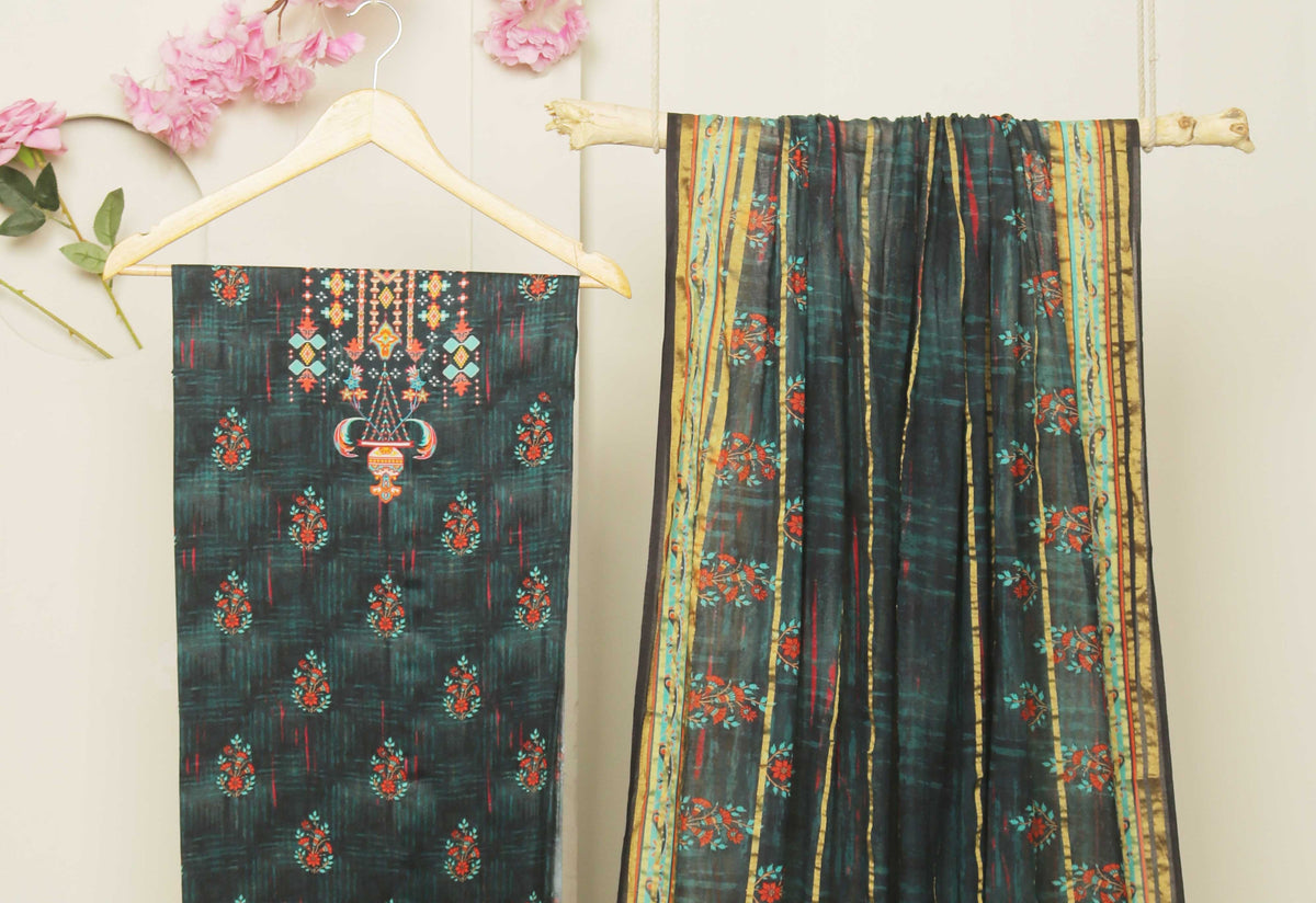 3Piece -Viscous Printed Suit SA25005