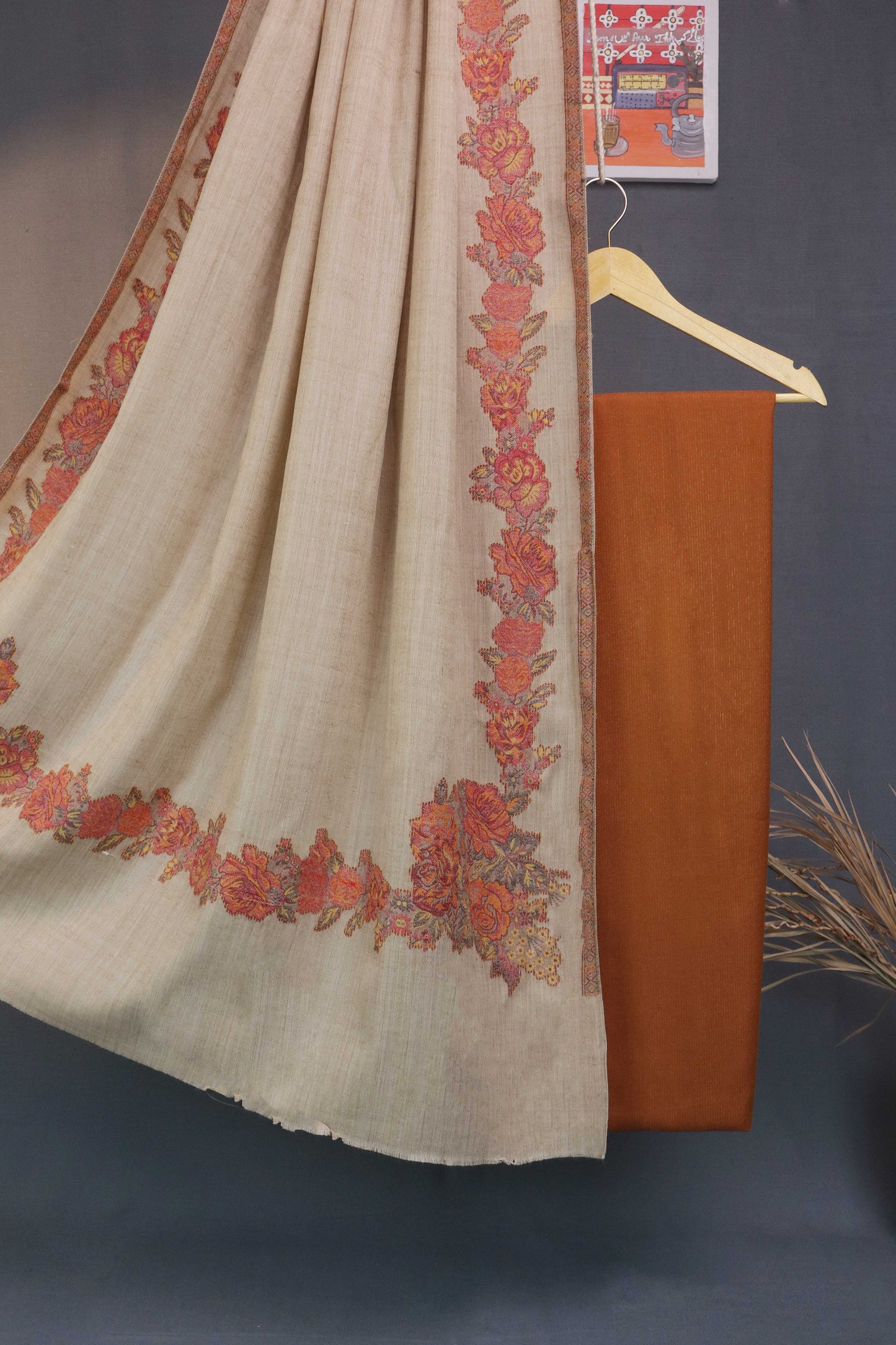 3Piece -Karandi with Pashmina Shawl KPP321