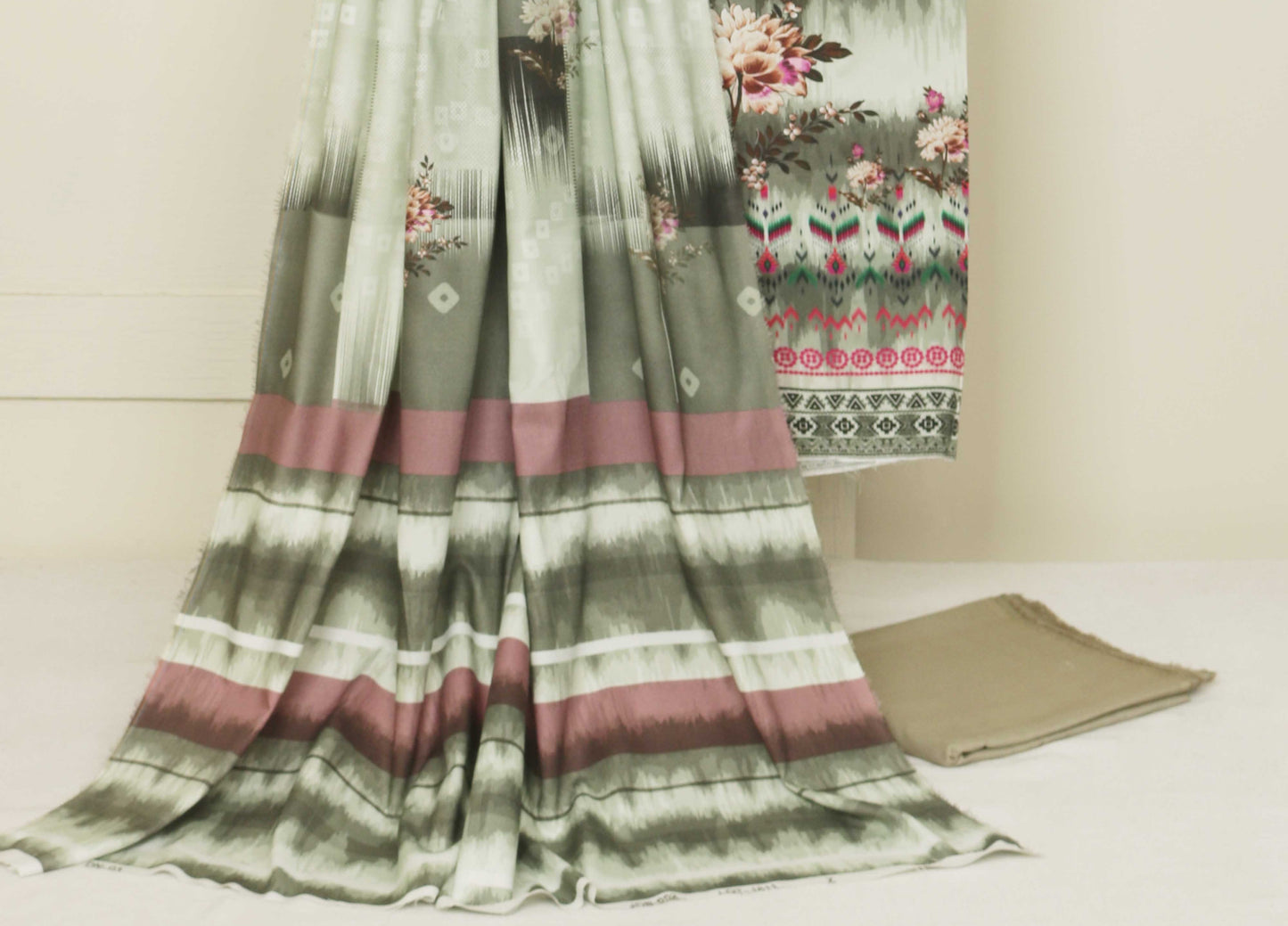 3Piece - Linen Printed Suit Classic CLST10