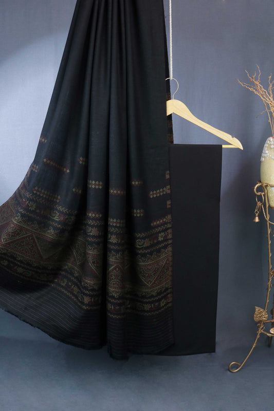 3Piece -Karandi with Pashmina Shawl KPP259