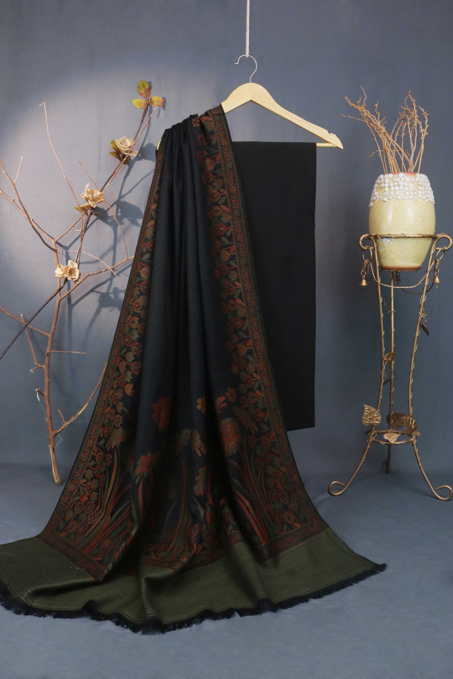 3Piece -Karandi with Pashmina Shawl KPP261