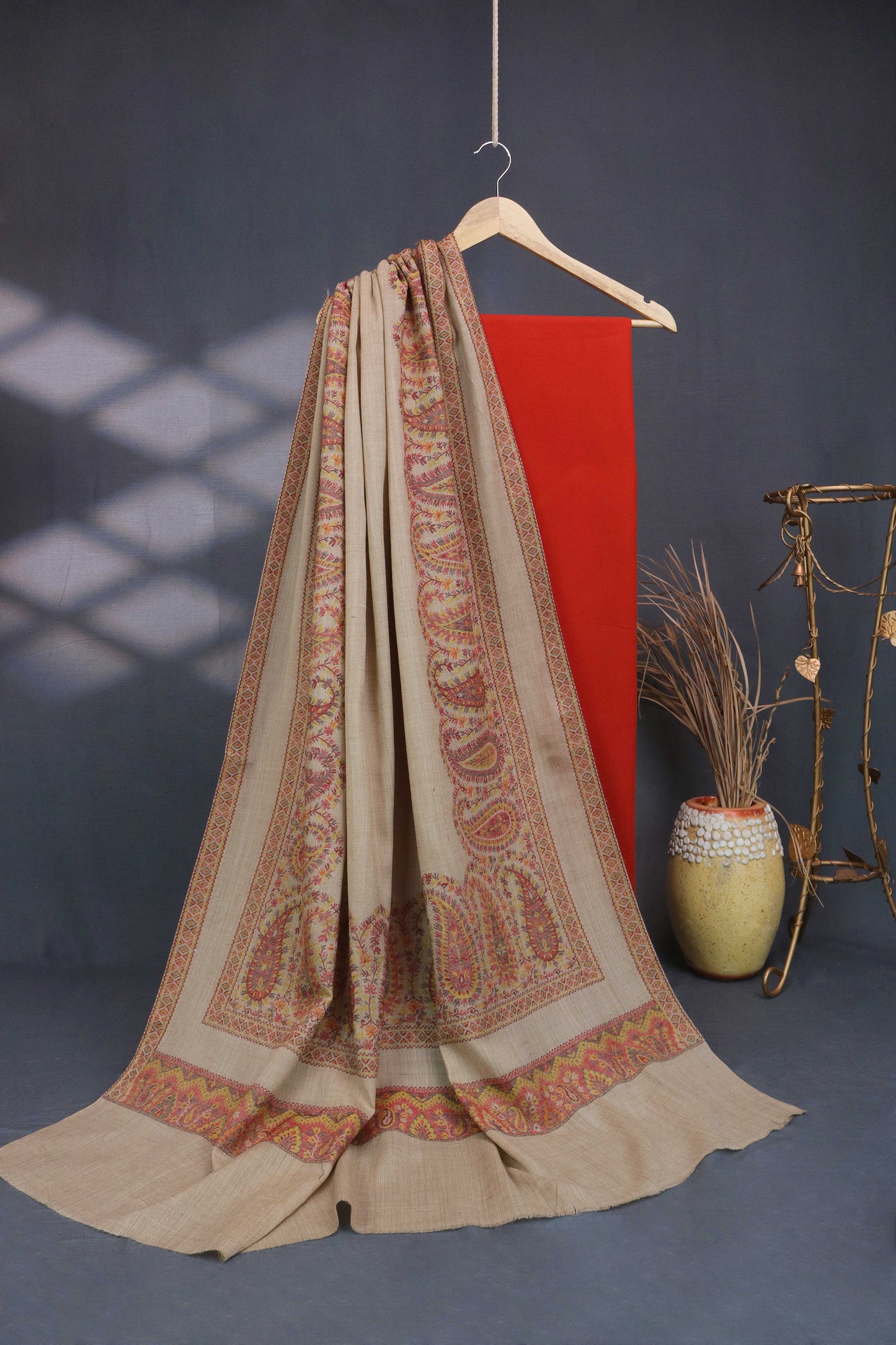 3Piece -Karandi with Pashmina Shawl KPP289