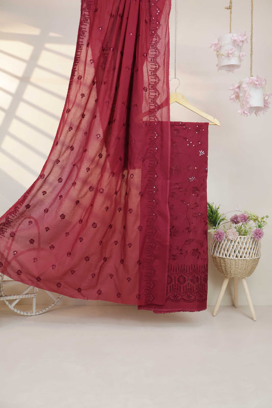 3Piece-Lawn Embroidered Suit V15WR07