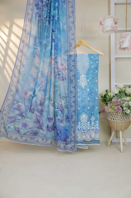 3Piece-Lawn Embroidered Suit V12WR01