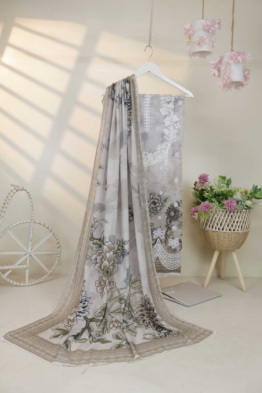 3Piece-Lawn Embroidered Suit V12WR09