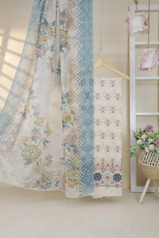 3Piece-Lawn Embroidered Suit V23WR07