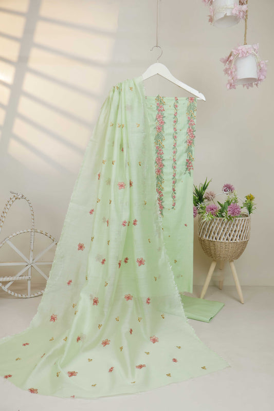 3Piece-Lawn Embroidered Suit V22WR03