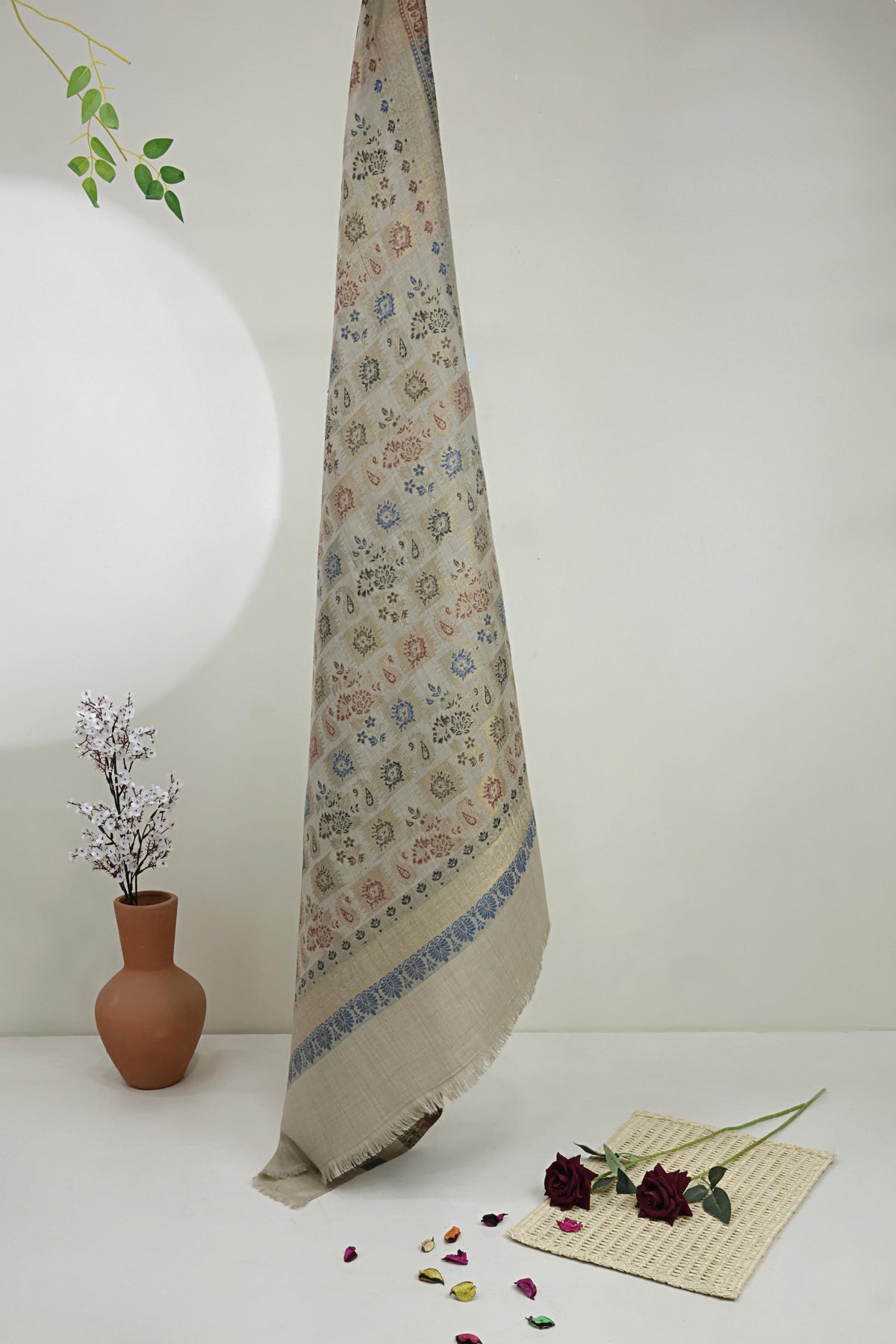 Jacquard Pashmina Shawl 3643 Skin-A