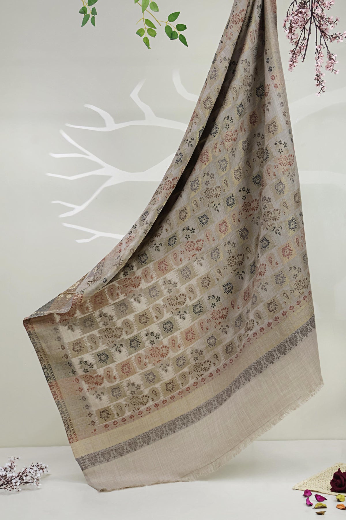 Jacquard Pashmina Shawl 3643 Skin-C