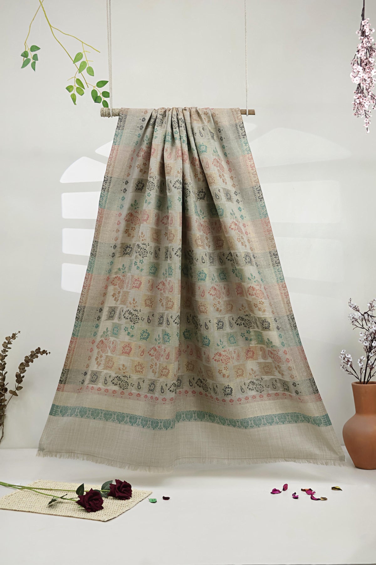 Jacquard Pashmina Shawl 3643 Skin-D