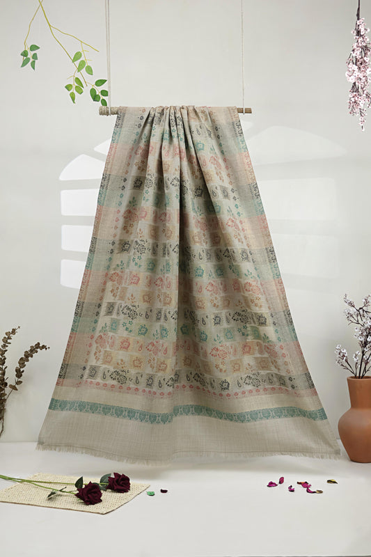 Jacquard Pashmina Shawl 3643 Skin-D