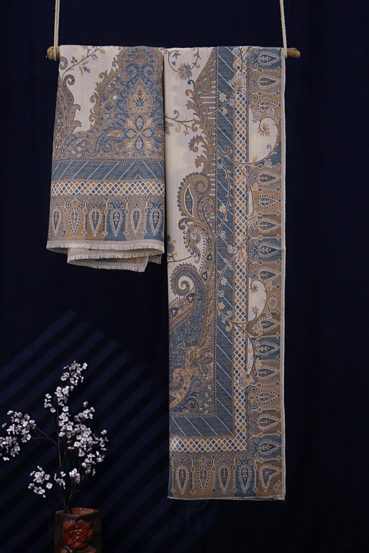 Kani Border Pashmina Shawl  3641B