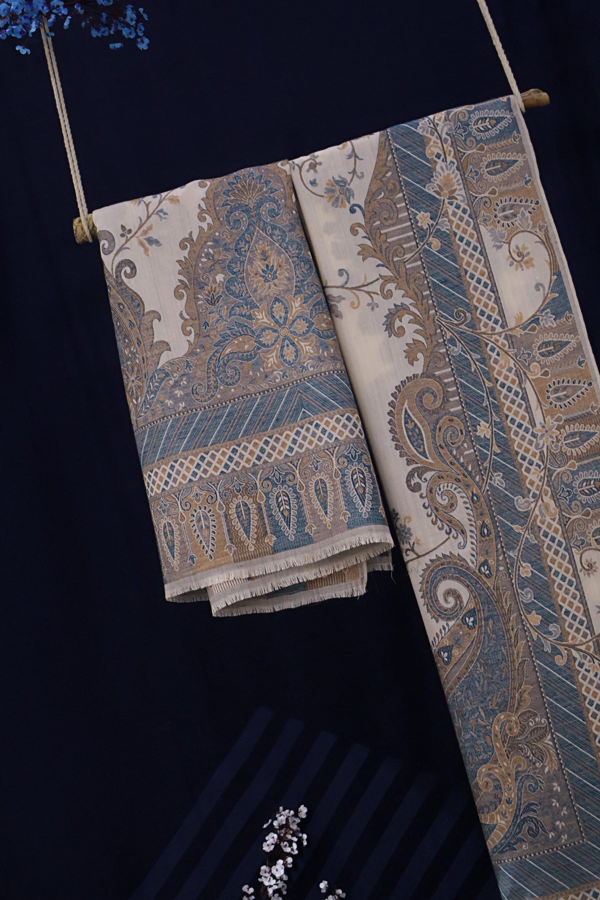 Kani Border Pashmina Shawl  3641B