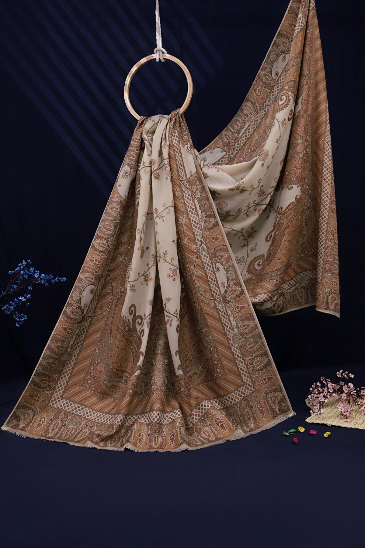 Kani Border Pashmina Shawl  3641C