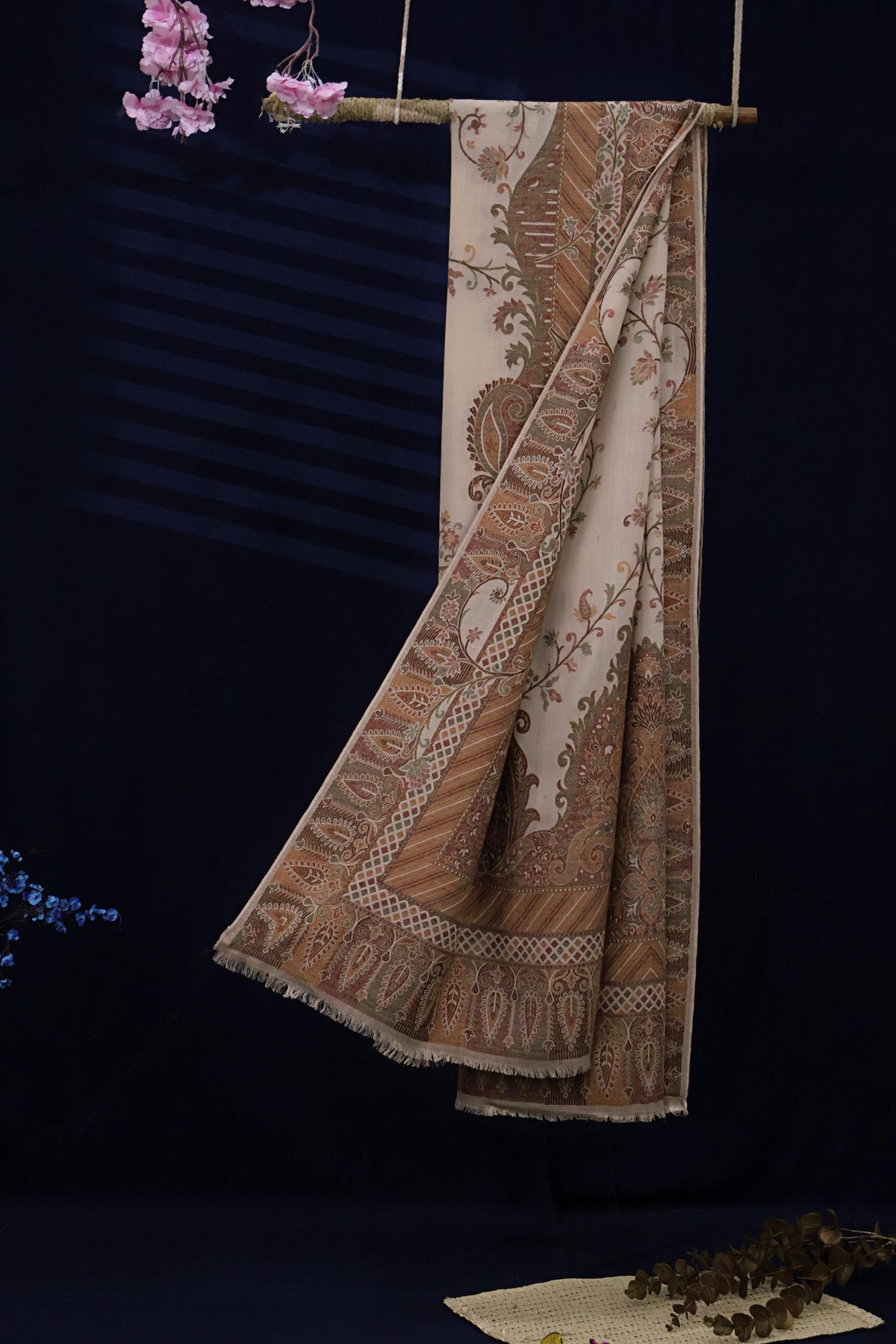 Kani Border Pashmina Shawl  3641C
