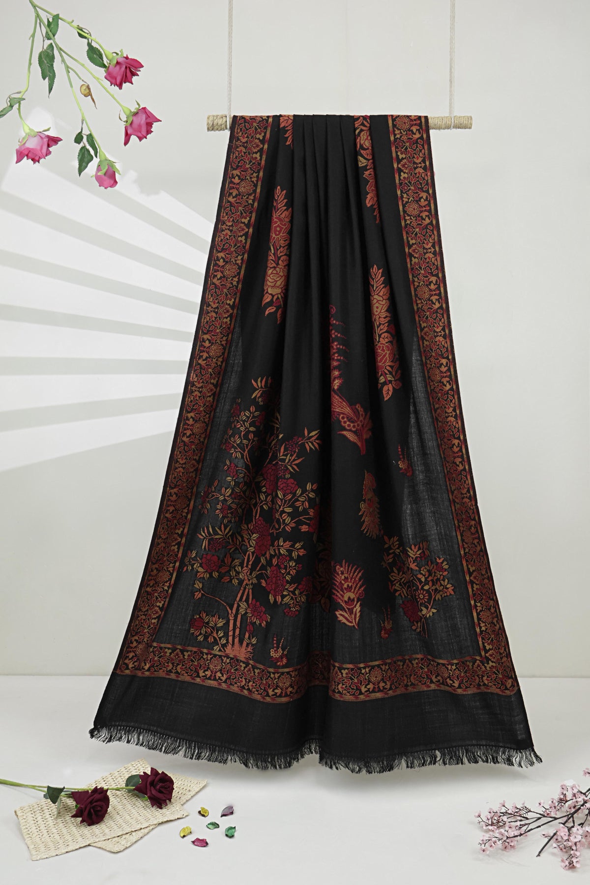 3Piece -Karandi with Pashmina Shawl KP26DMR12