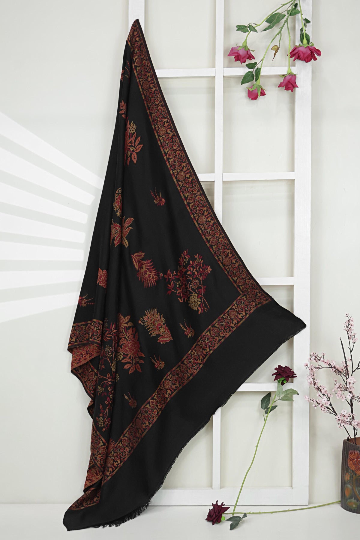 3Piece -Karandi with Pashmina Shawl KP26DMR12