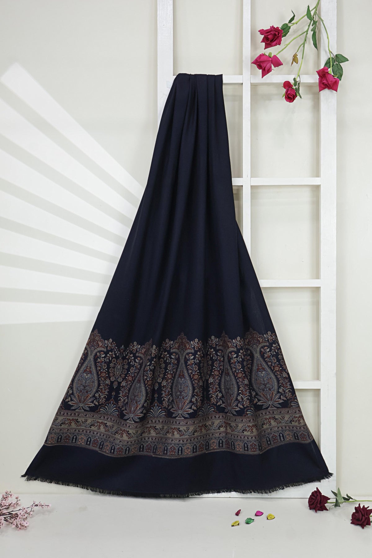 Kani Pashmina Shawl  3874 Navy Blue
