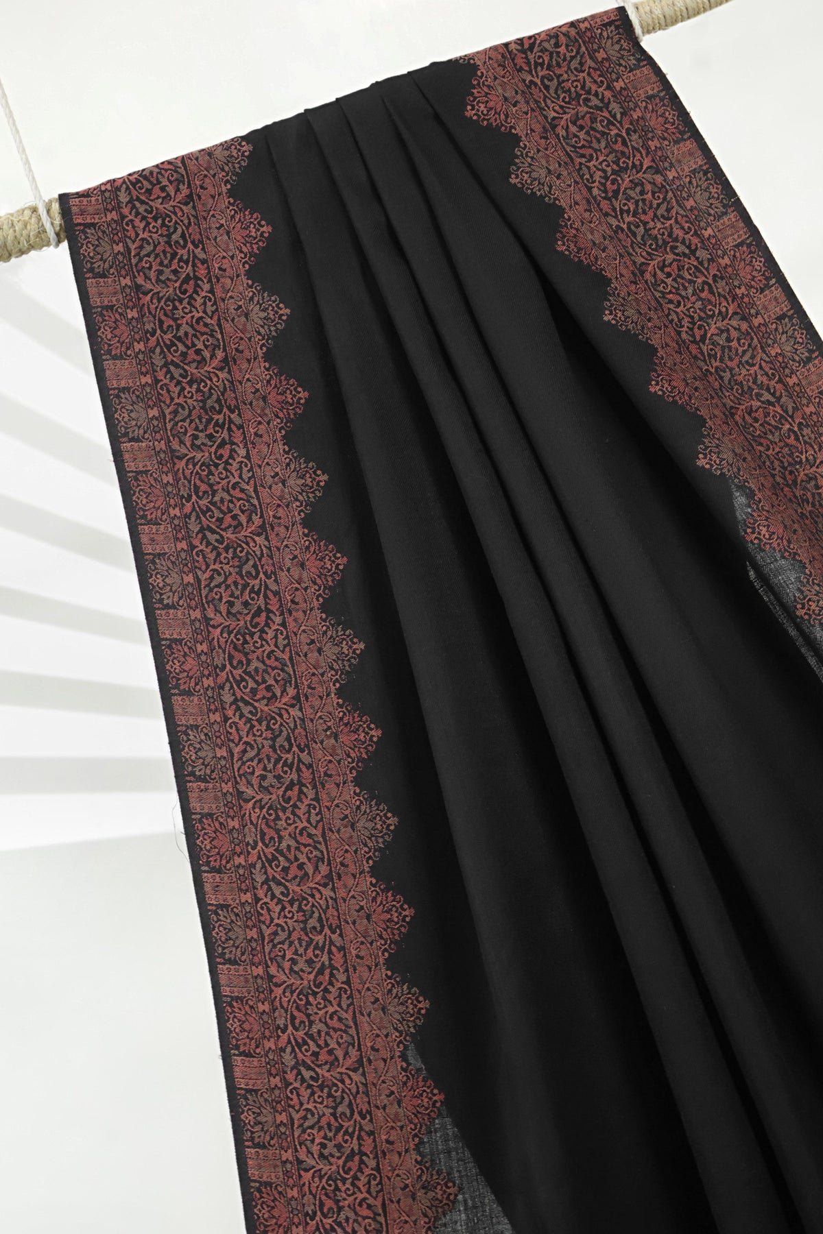 Kani Border Pashmina Shawl  3938 Black
