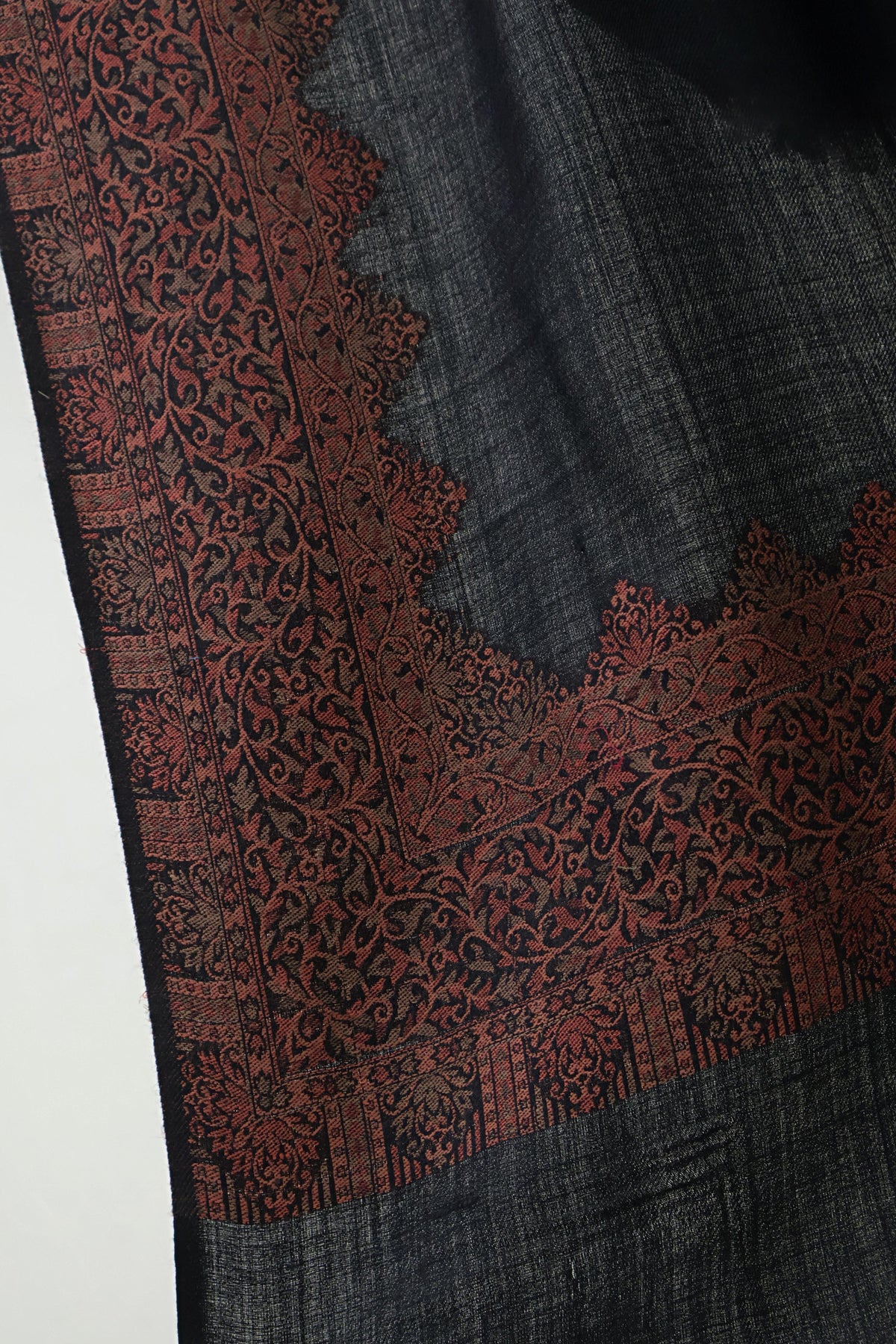 Kani Border Pashmina Shawl  3938 Black