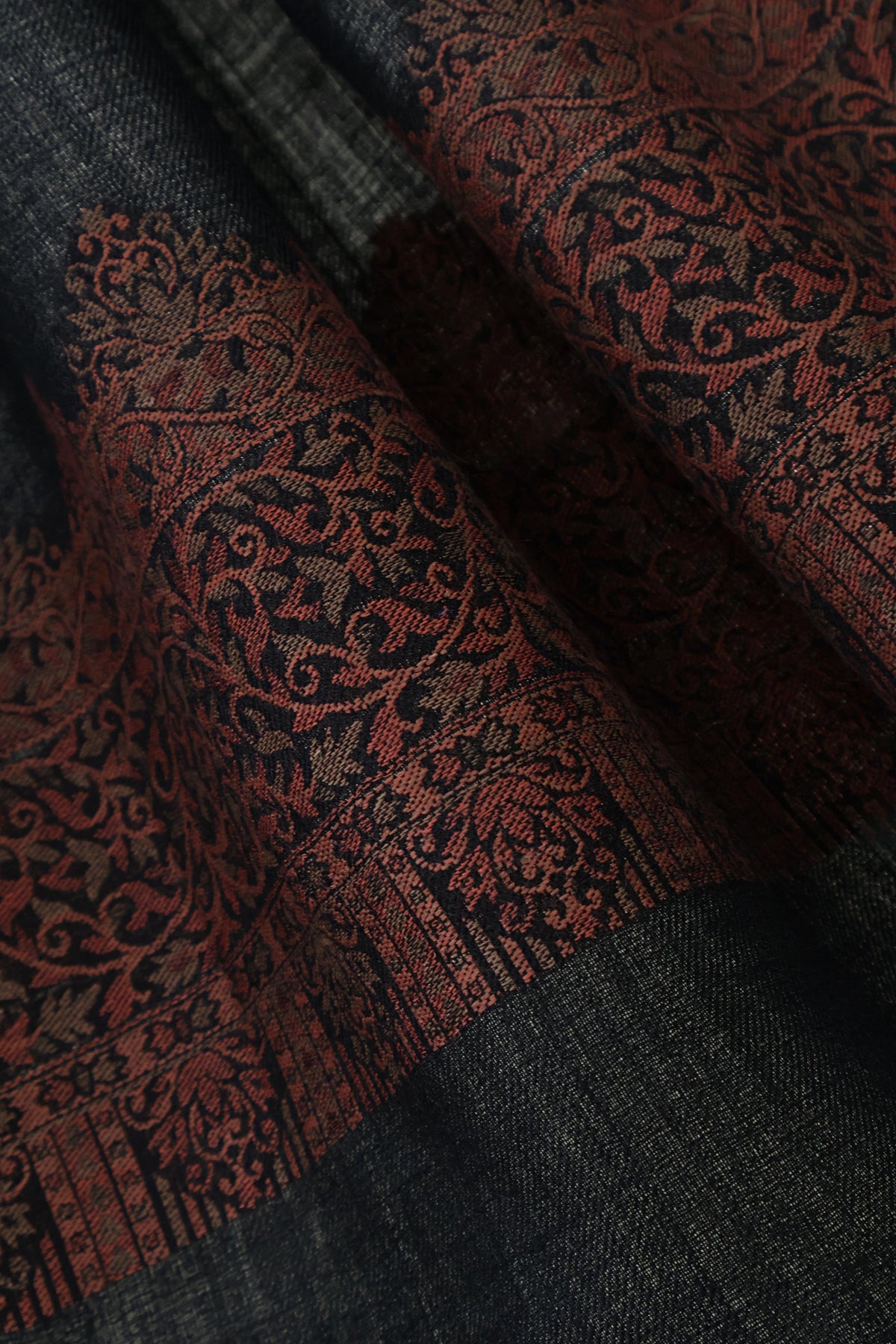 Kani Border Pashmina Shawl  3938 Black