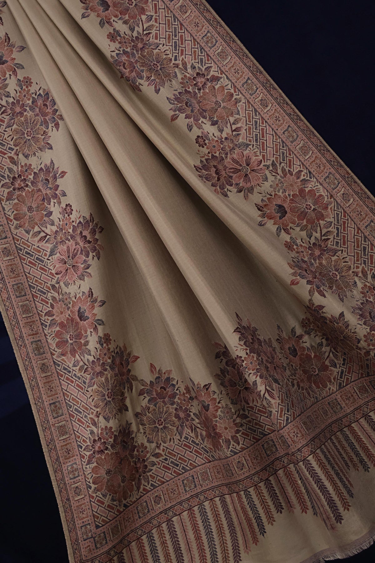 Kani Border Pashmina Shawl 3942 Skin