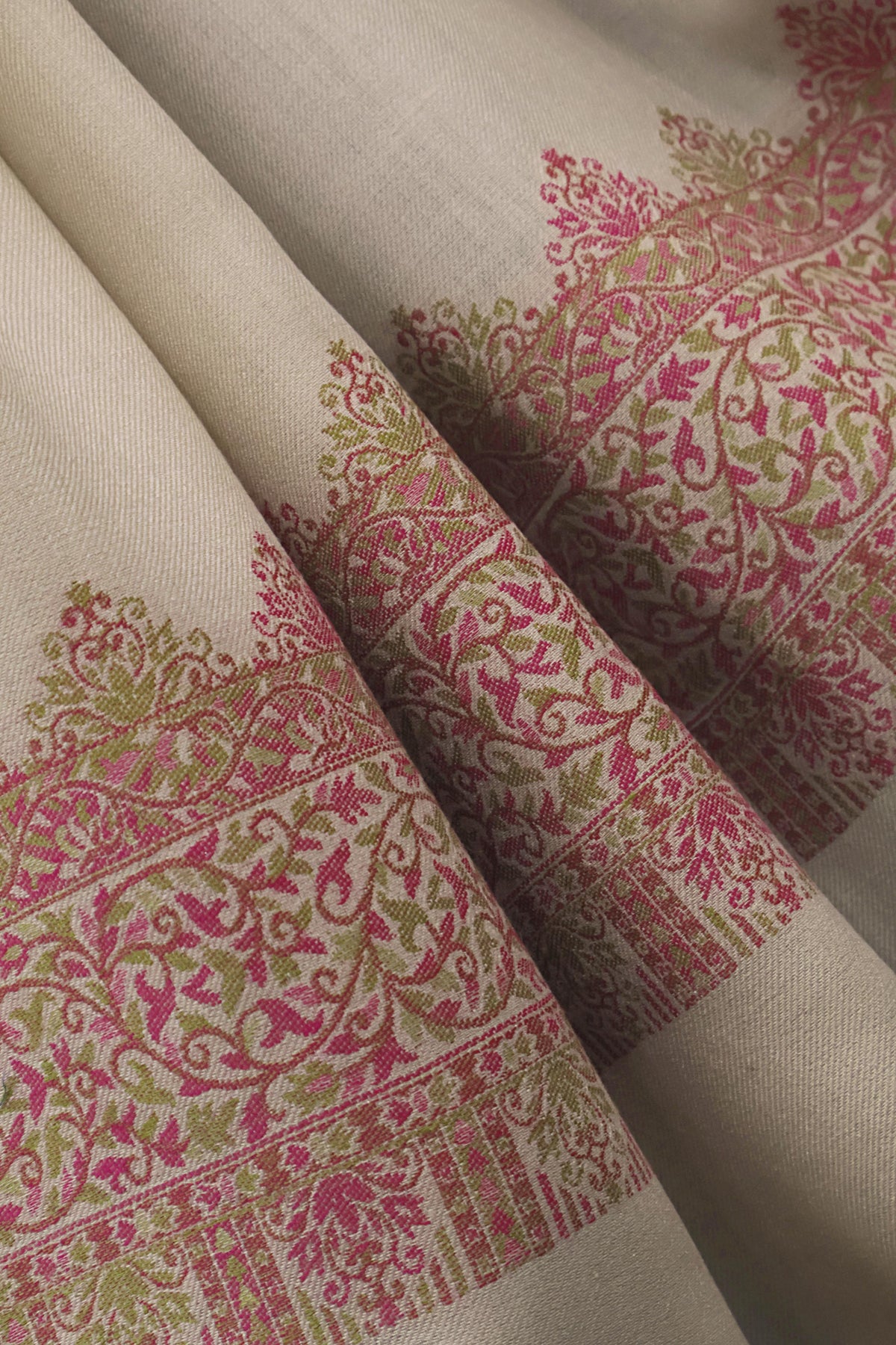 Kani Border Pashmina Shawl 3938 Skin-A