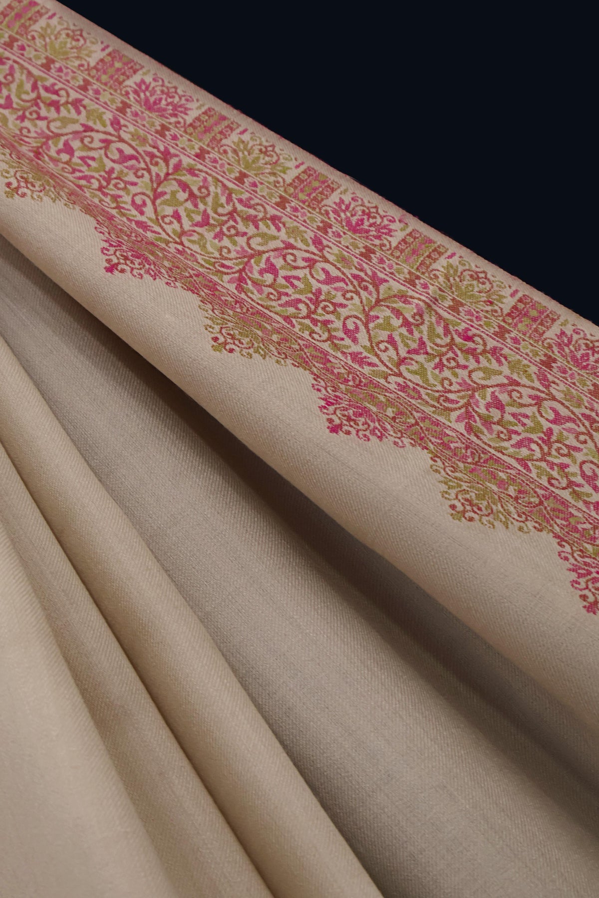 Kani Border Pashmina Shawl 3938 Skin-A