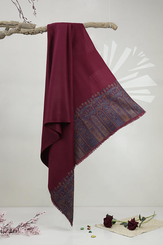 Kani Pashmina Shawl  3866 Mehroon-A
