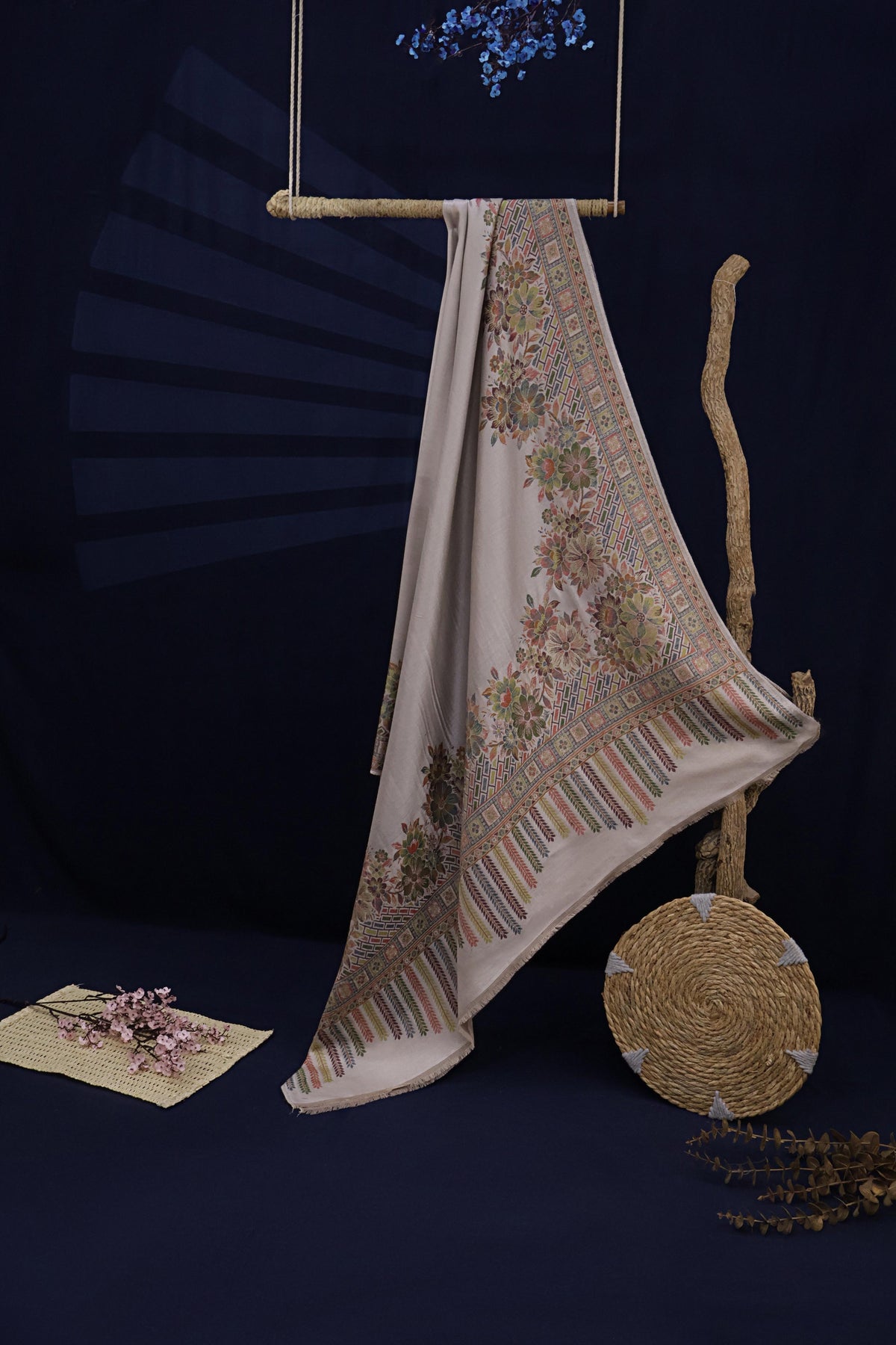 Kani Border Pashmina Shawl 3942 Skin B