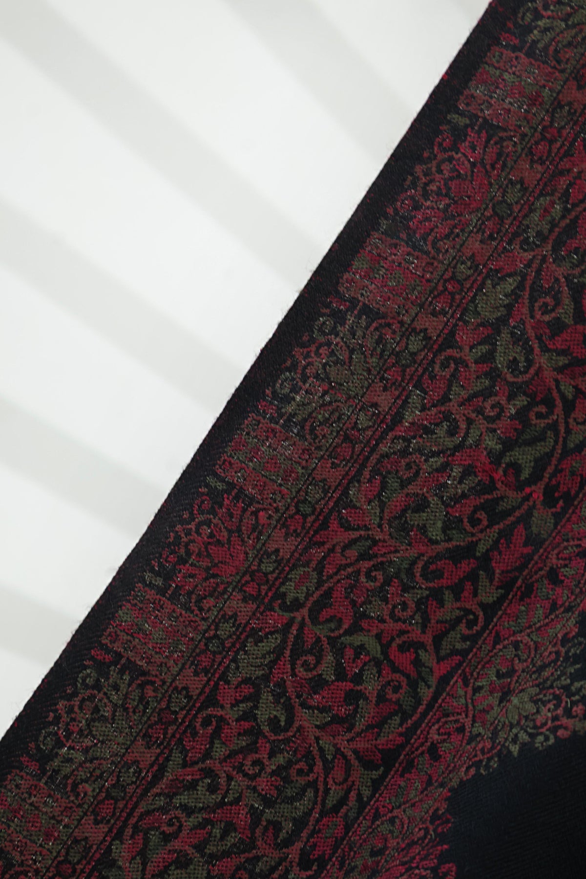 Kani Border Pashmina Shawl  3938 Black B