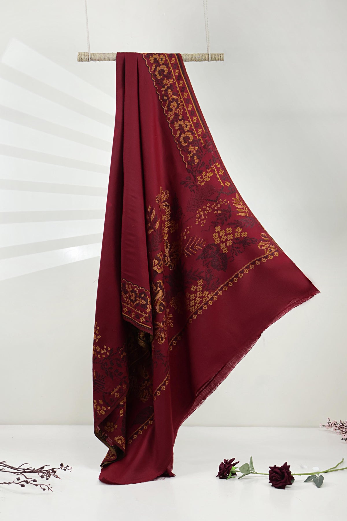 Kani Pashmina Shawl 4010 Mehroon
