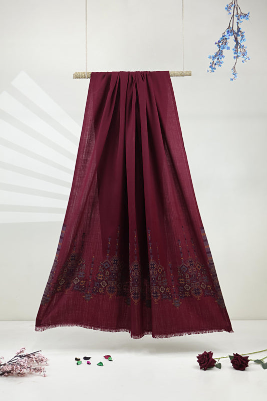 Kani Pashmina Shawl  3921 Mehroon