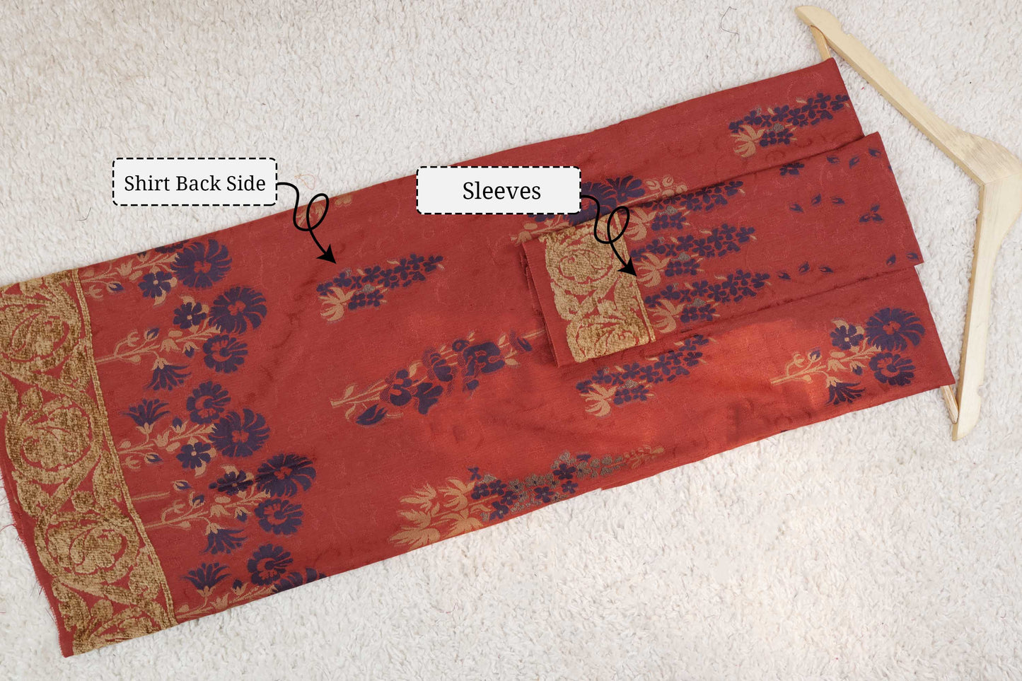 3Piece - Marina Peach Leather Velvet Embose Suit RAZB16