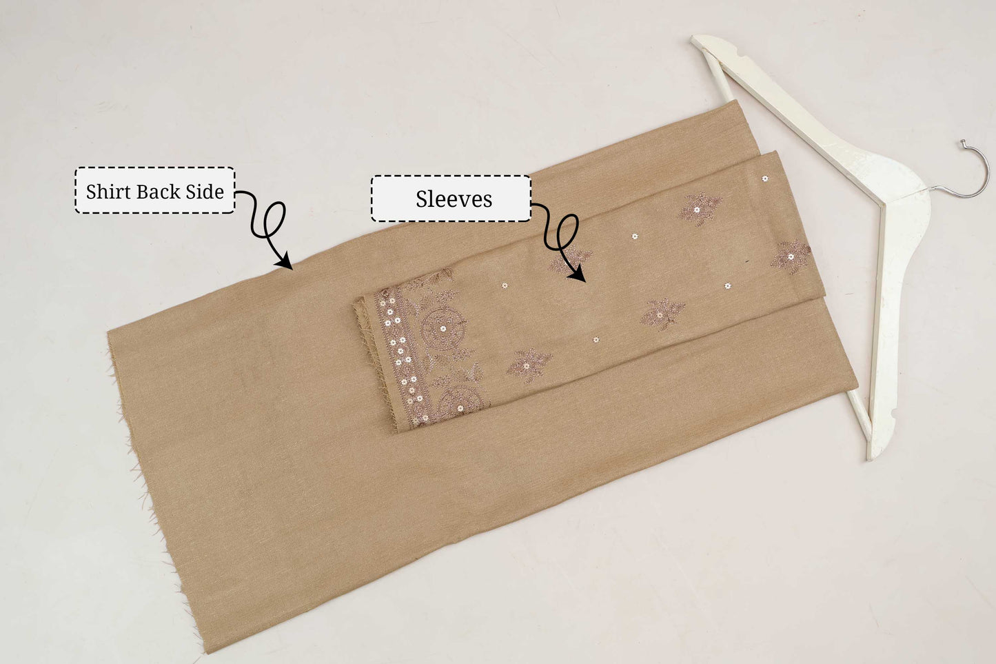 3Piece - Marina Peach Leather Embroidered Suit WAR08