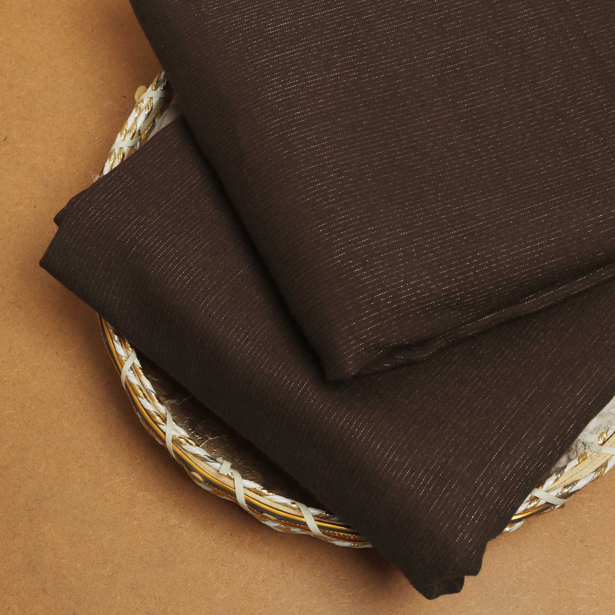 2piece Moon Light Peach Leather Marina Choclate Brown